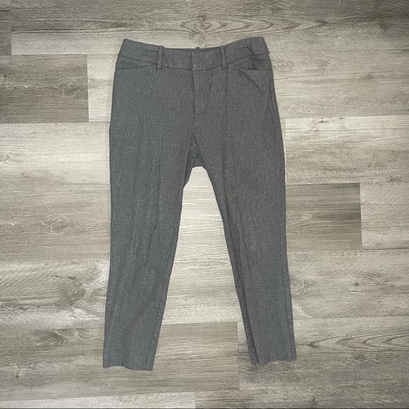 Grey Cropped Work Pants 
